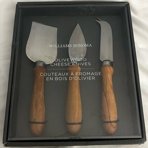 Williams Sonoma Olivewood Cheese Knives Set of 3 NIB